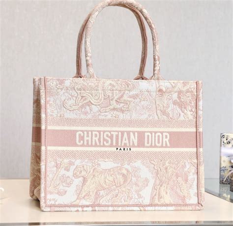 pink dior tote bag